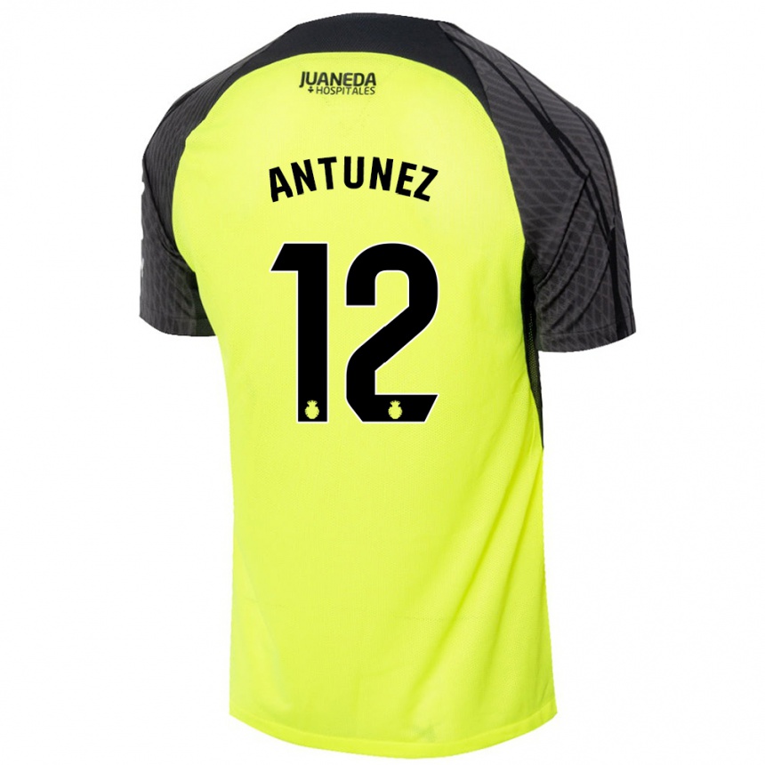 Men Football Yahir Antúnez #12 Fluorescent Green Black Away Jersey 2024/25 T-Shirt Za