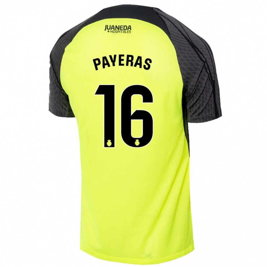 Men Football Martí Payeras #16 Fluorescent Green Black Away Jersey 2024/25 T-Shirt Za