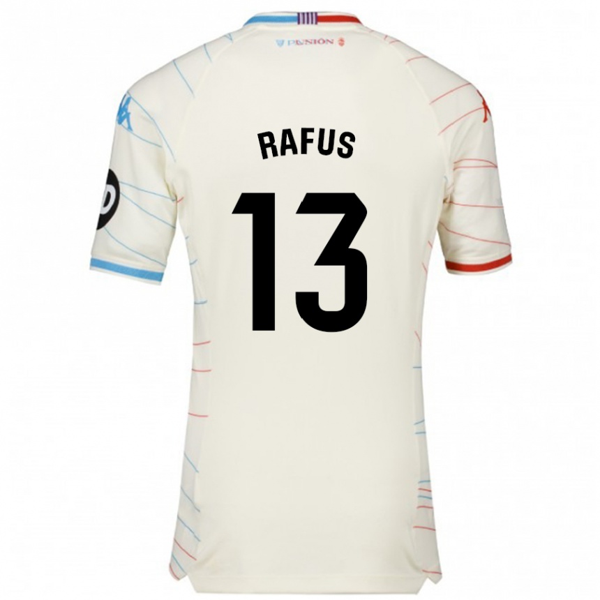 Men Football Arnau Rafus #13 White Red Blue Away Jersey 2024/25 T-Shirt Za