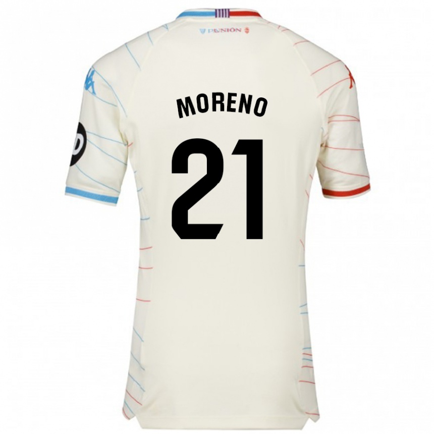 Men Football Xavi Moreno #21 White Red Blue Away Jersey 2024/25 T-Shirt Za