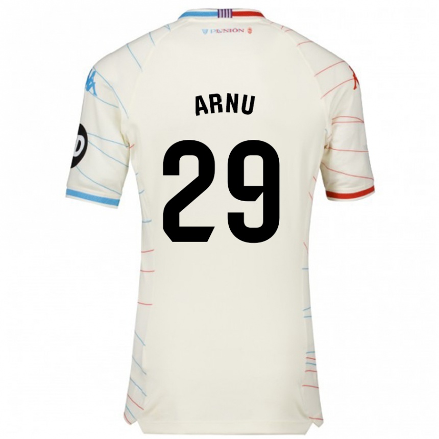 Men Football Adrián Arnu #29 White Red Blue Away Jersey 2024/25 T-Shirt Za