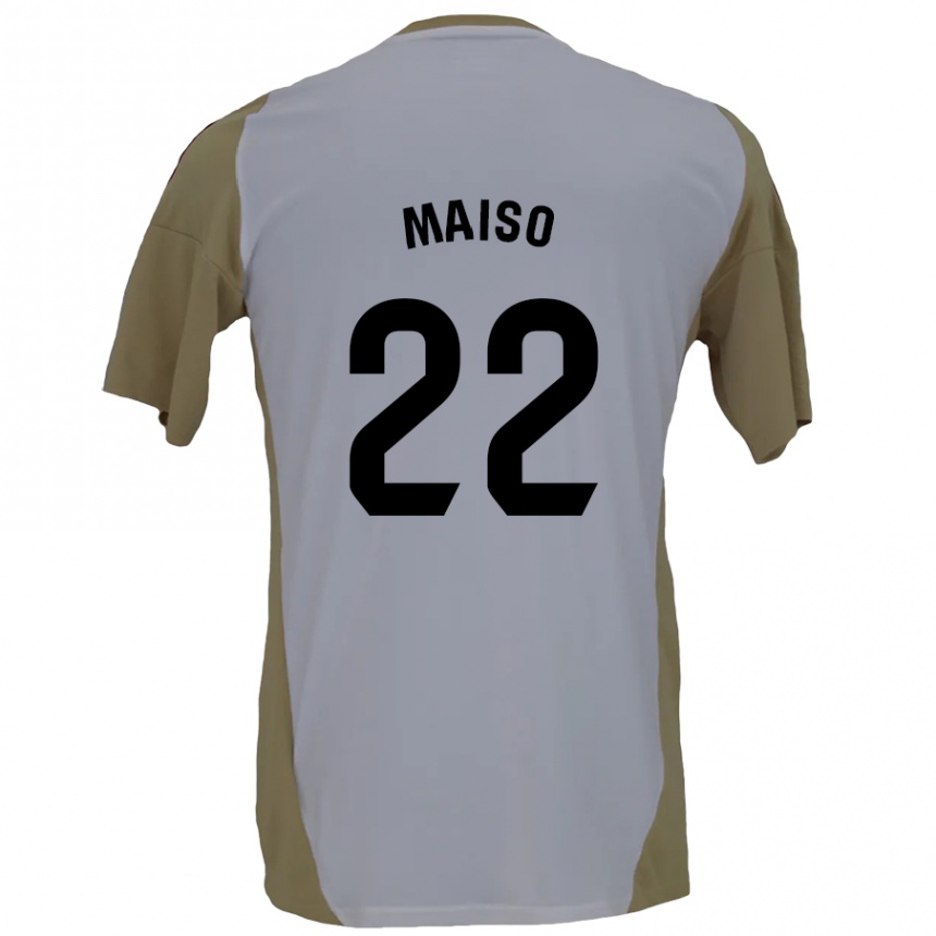 Men Football Álvaro Maiso #22 Brown White Away Jersey 2024/25 T-Shirt Za