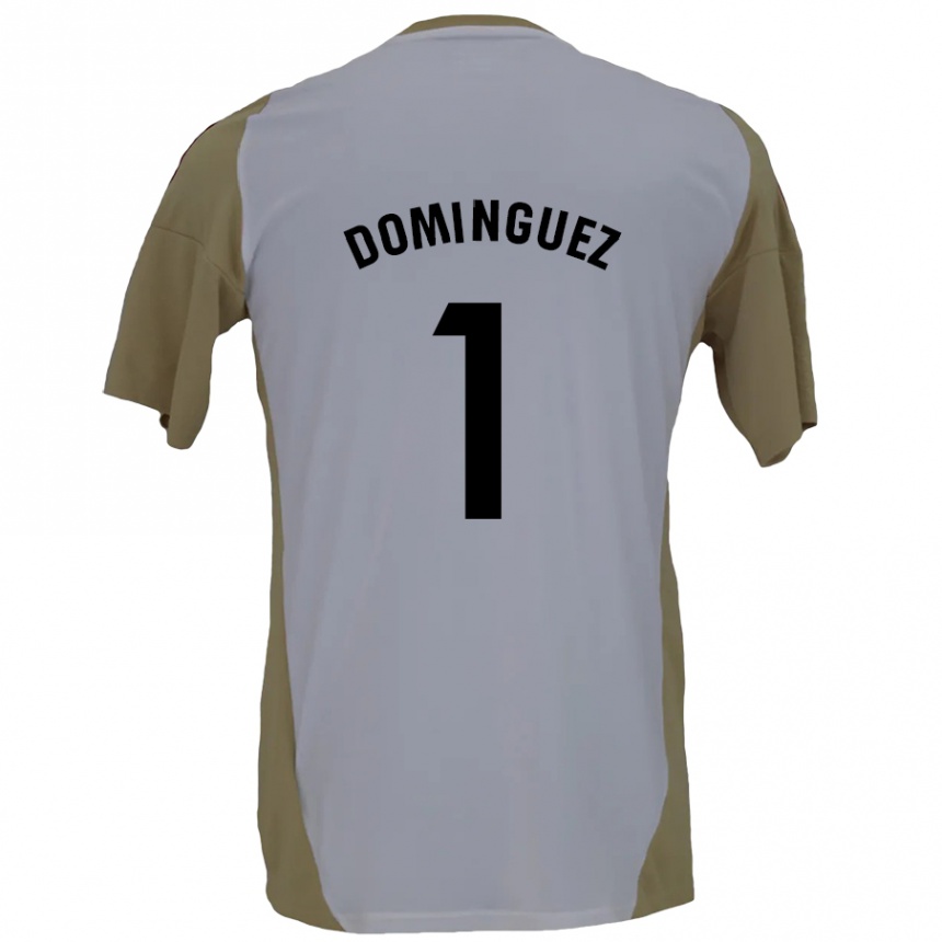 Men Football Iago Domínguez #1 Brown White Away Jersey 2024/25 T-Shirt Za