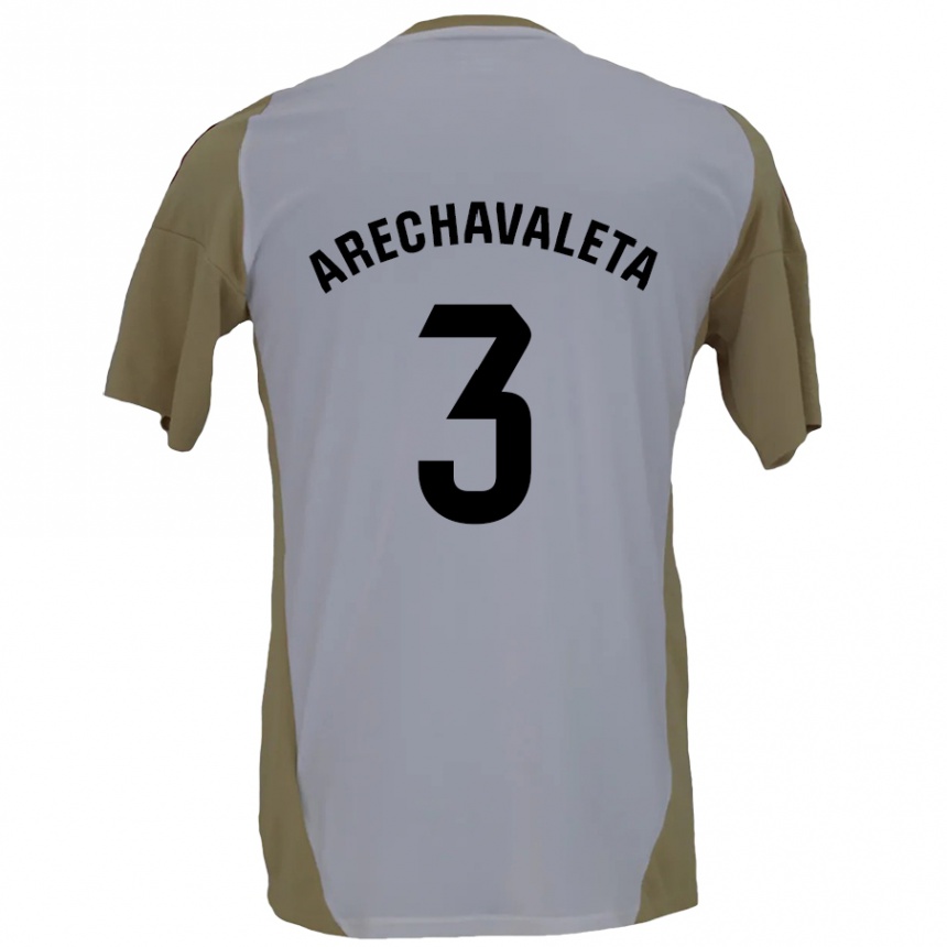 Men Football Jorge Arechavaleta #3 Brown White Away Jersey 2024/25 T-Shirt Za