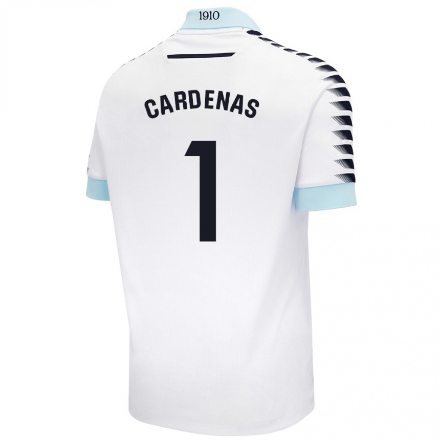 Men Football Raquel Cárdenas #1 White Blue Away Jersey 2024/25 T-Shirt Za