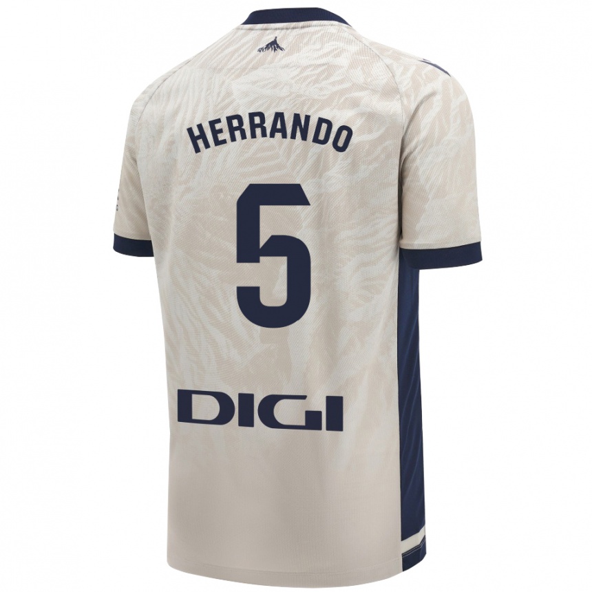 Men Football Jorge Herrando #5 Light Gray Away Jersey 2024/25 T-Shirt Za