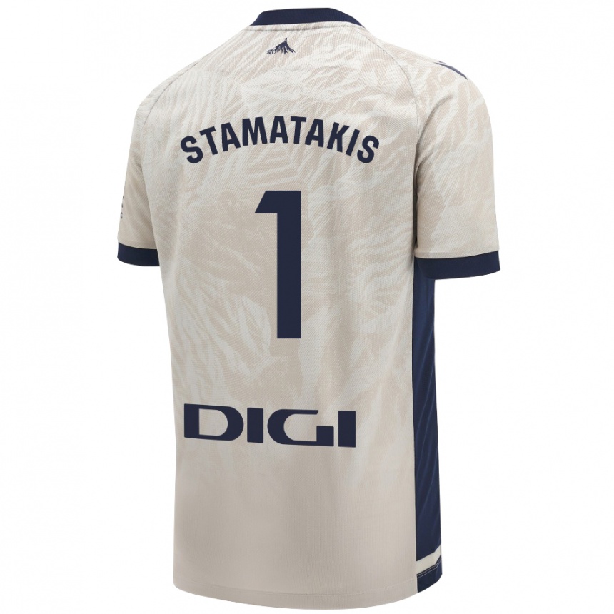 Men Football Dimitrios Stamatakis #1 Light Gray Away Jersey 2024/25 T-Shirt Za