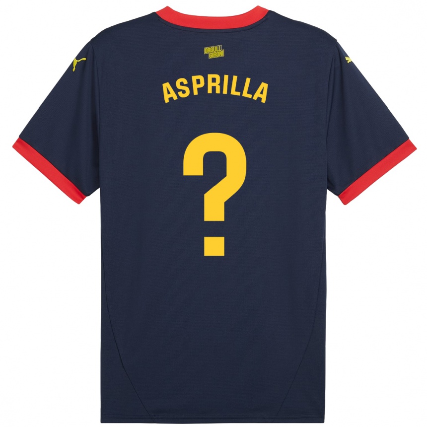 Men Football Yáser Asprilla #0 Navy Red Away Jersey 2024/25 T-Shirt Za