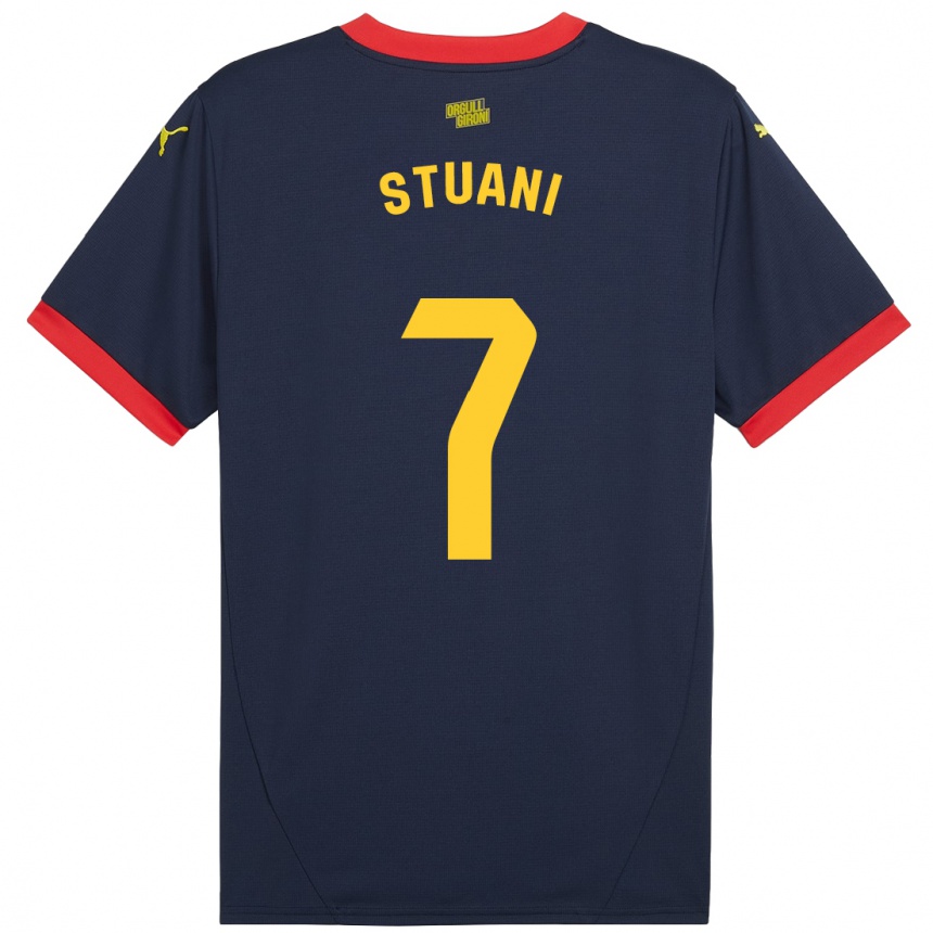 Men Football Cristhian Stuani #7 Navy Red Away Jersey 2024/25 T-Shirt Za