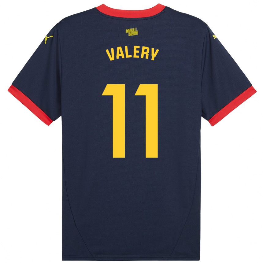 Men Football Valery Fernández #11 Navy Red Away Jersey 2024/25 T-Shirt Za