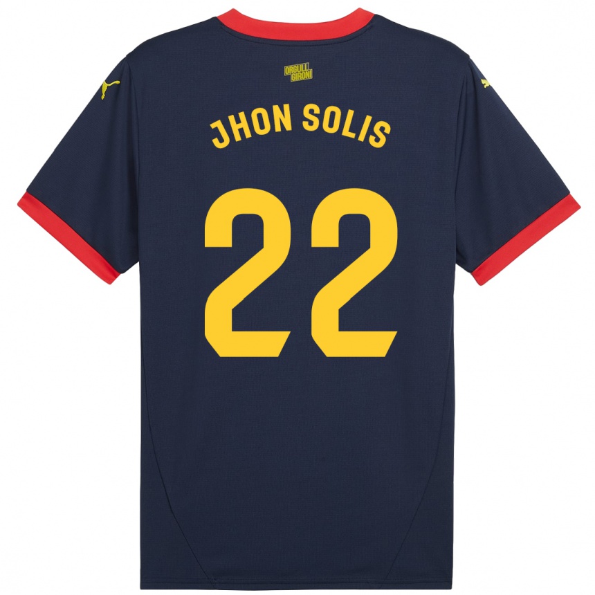 Men Football Jhon Solís #22 Navy Red Away Jersey 2024/25 T-Shirt Za