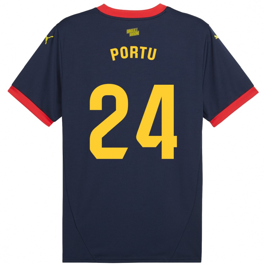 Men Football Portu #24 Navy Red Away Jersey 2024/25 T-Shirt Za