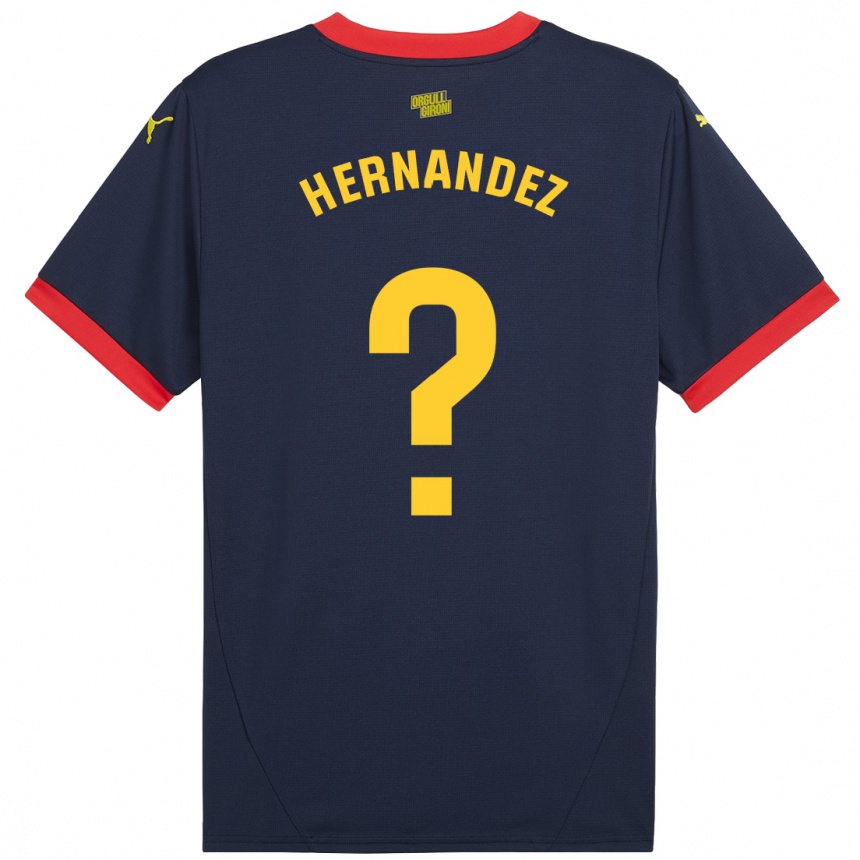 Men Football Guillem Hernández #0 Navy Red Away Jersey 2024/25 T-Shirt Za