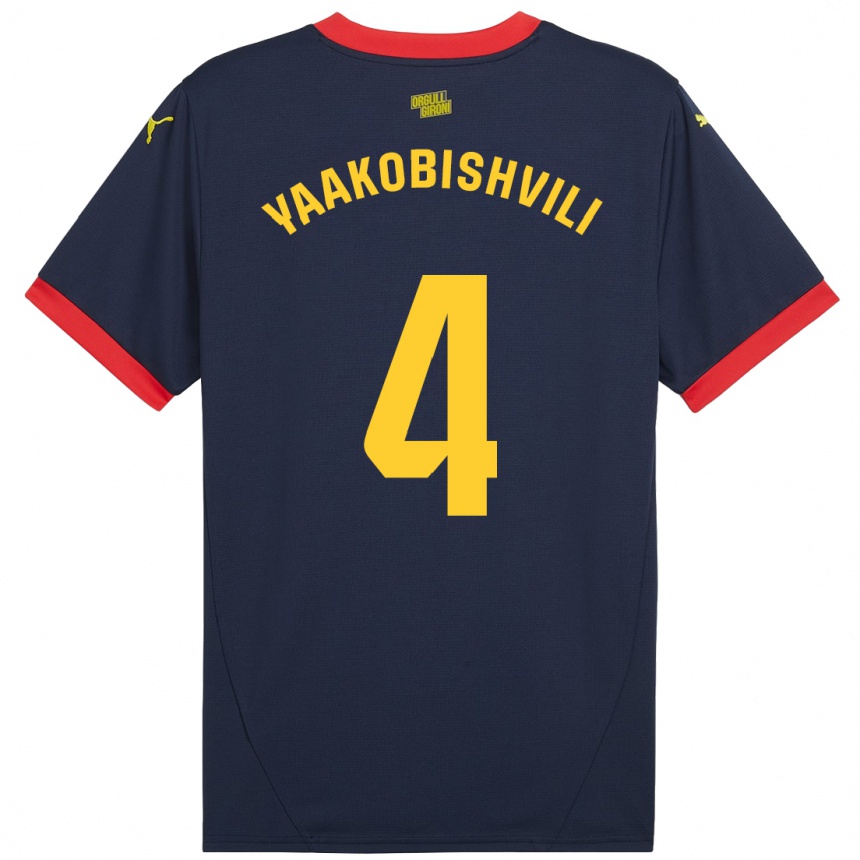 Men Football Antal Yaakobishvili #4 Navy Red Away Jersey 2024/25 T-Shirt Za