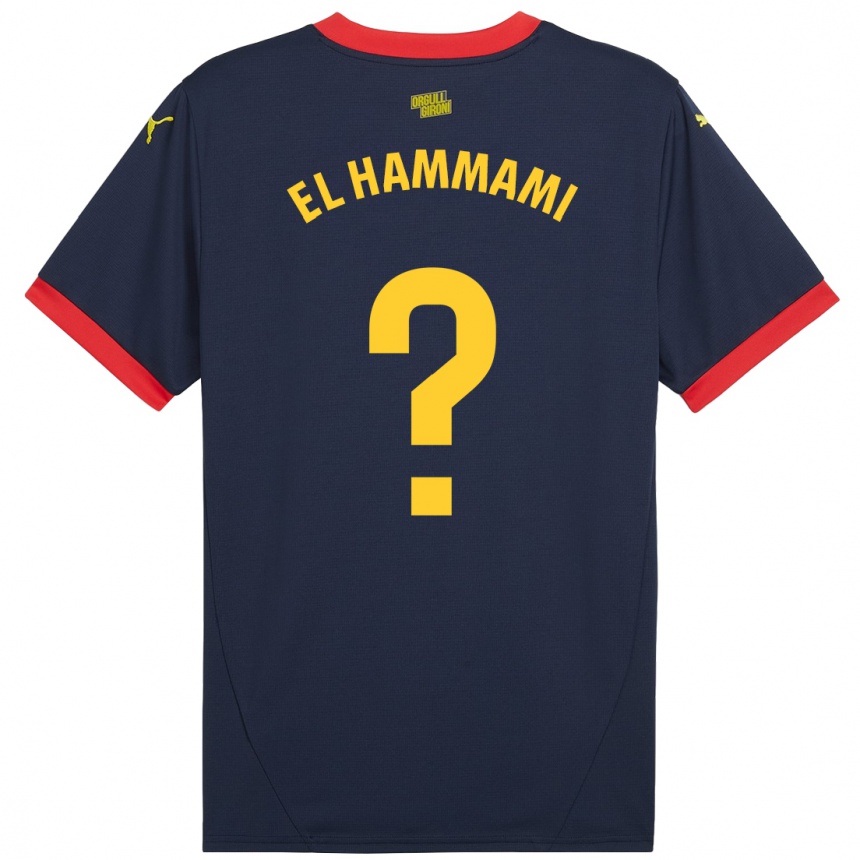 Men Football Ayoub El Hammami #0 Navy Red Away Jersey 2024/25 T-Shirt Za