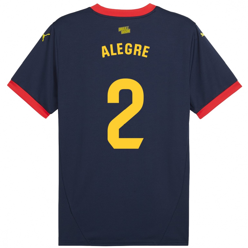 Men Football Marc Alegre #2 Navy Red Away Jersey 2024/25 T-Shirt Za