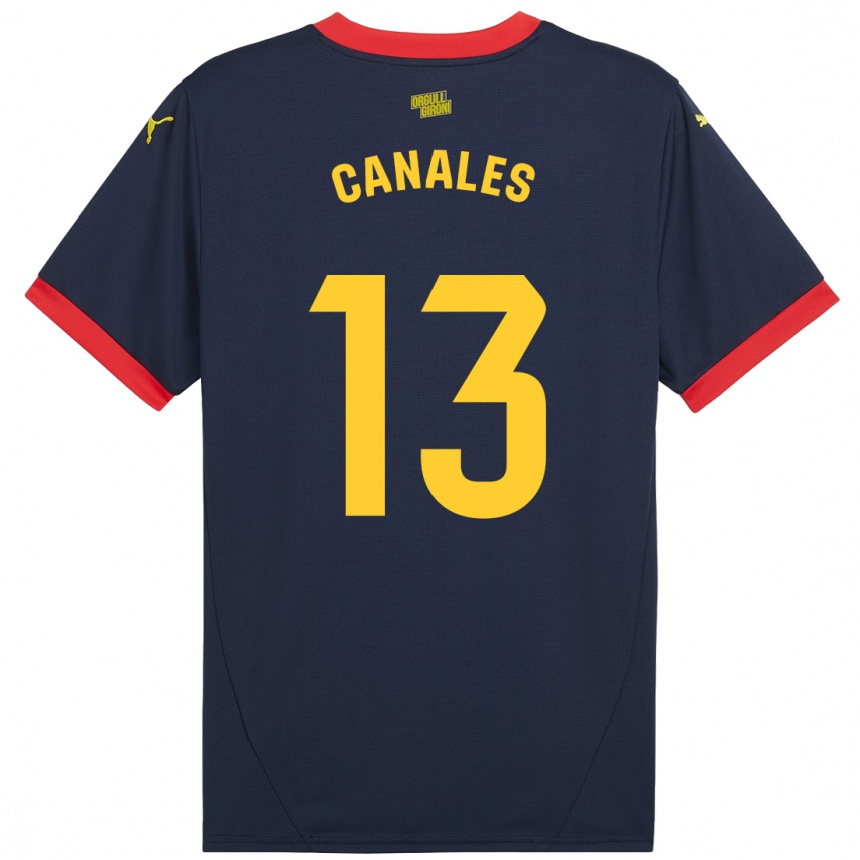 Men Football Juanvi Canales #13 Navy Red Away Jersey 2024/25 T-Shirt Za