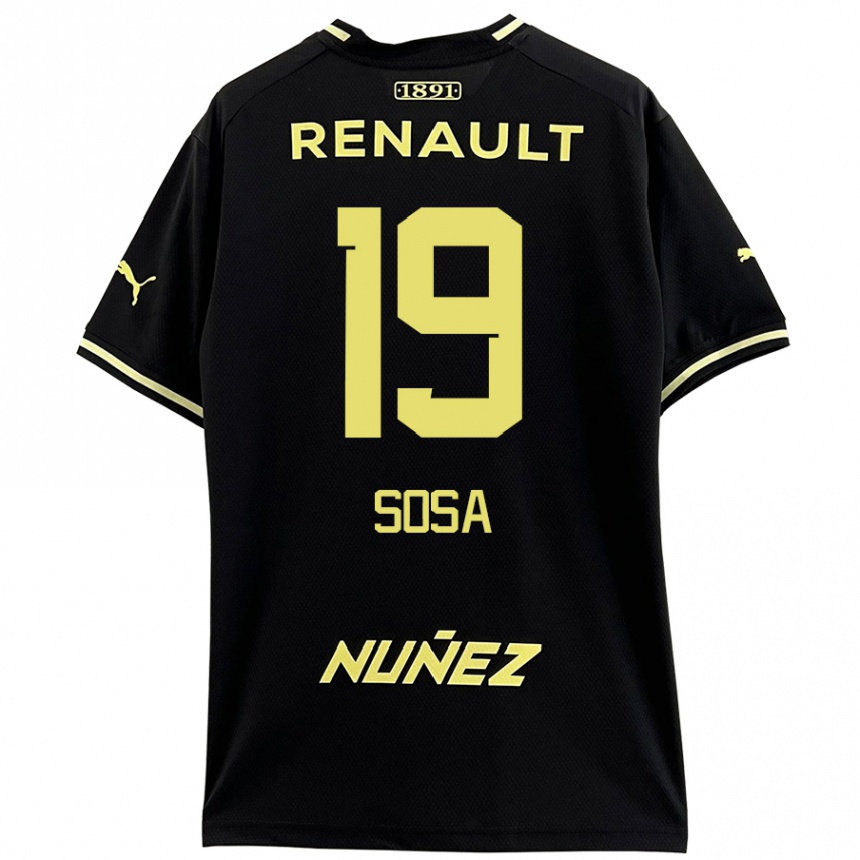 Men Football Diego Sosa #19 Black Yellow Away Jersey 2024/25 T-Shirt Za