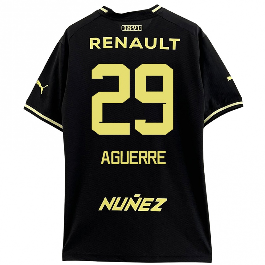 Men Football Washington Aguerre #29 Black Yellow Away Jersey 2024/25 T-Shirt Za