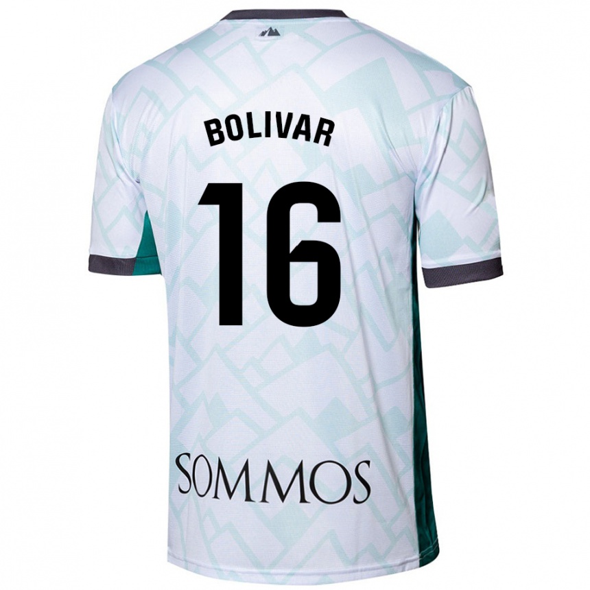 Men Football Jovanny Bolívar #16 White Green Away Jersey 2024/25 T-Shirt Za