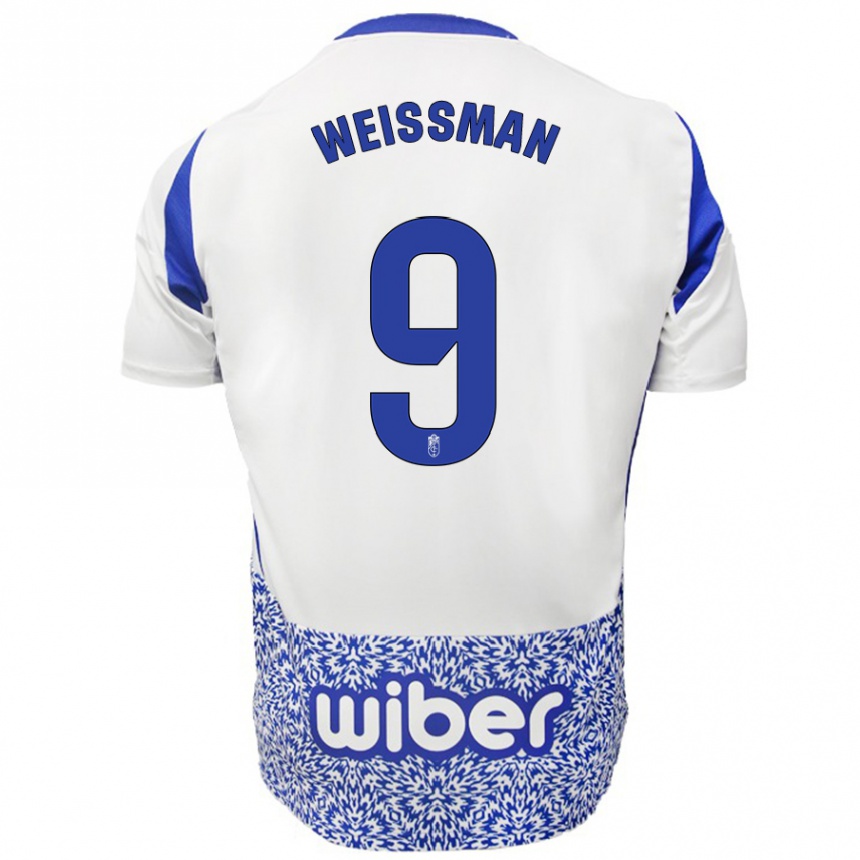 Men Football Shon Weissman #9 White Blue Away Jersey 2024/25 T-Shirt Za