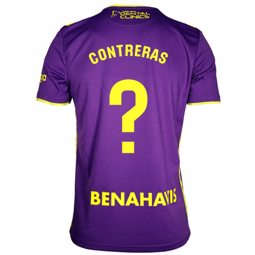 Men Football Ale Contreras #0 Purple Yellow Away Jersey 2024/25 T-Shirt Za