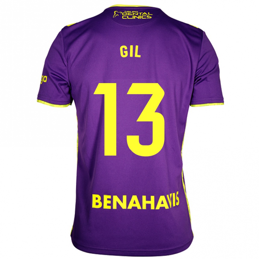 Men Football Noelia Gil #13 Purple Yellow Away Jersey 2024/25 T-Shirt Za