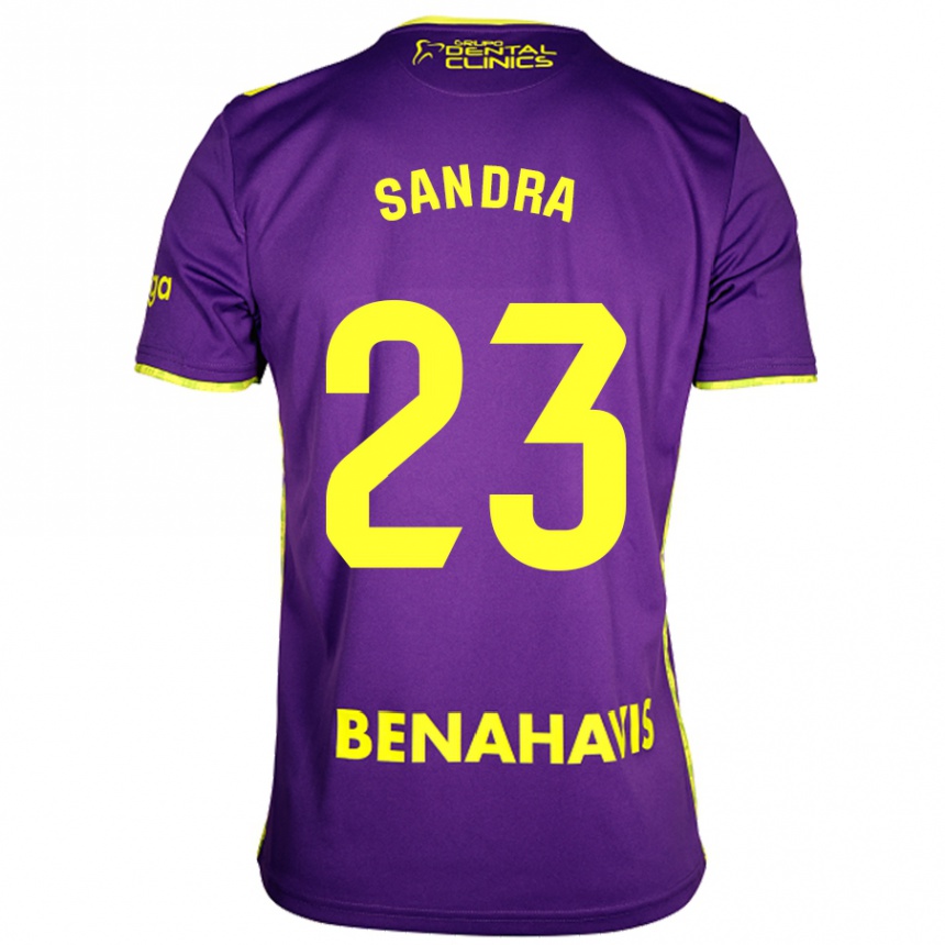 Men Football Sandra #23 Purple Yellow Away Jersey 2024/25 T-Shirt Za