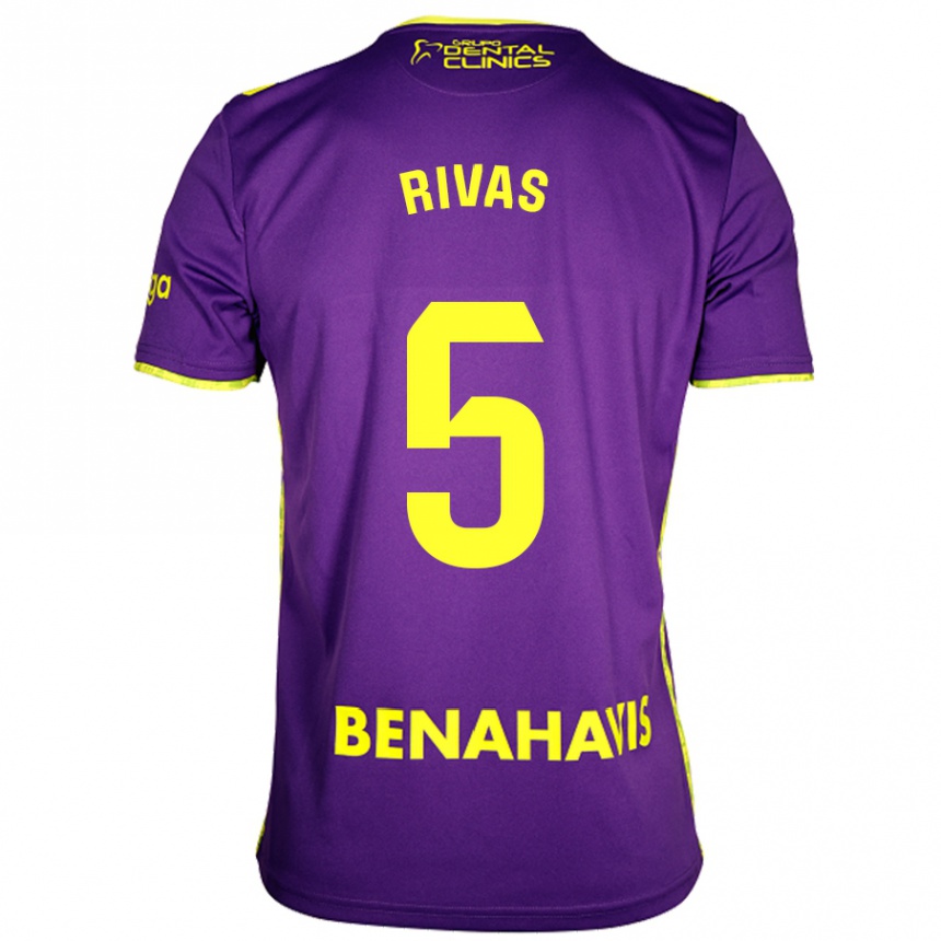 Men Football Juande Rivas #5 Purple Yellow Away Jersey 2024/25 T-Shirt Za