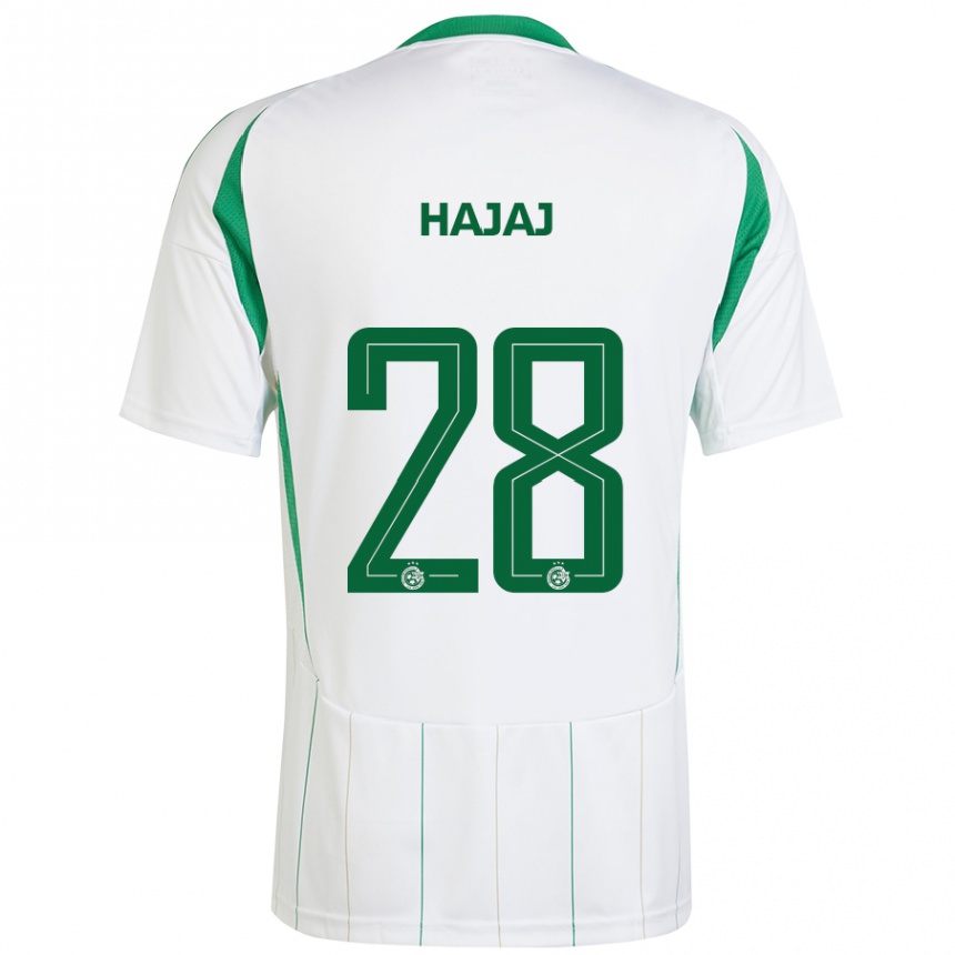 Men Football Ilay Hajaj #28 White Green Away Jersey 2024/25 T-Shirt Za