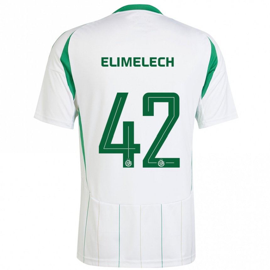 Men Football Roey Elimelech #42 White Green Away Jersey 2024/25 T-Shirt Za