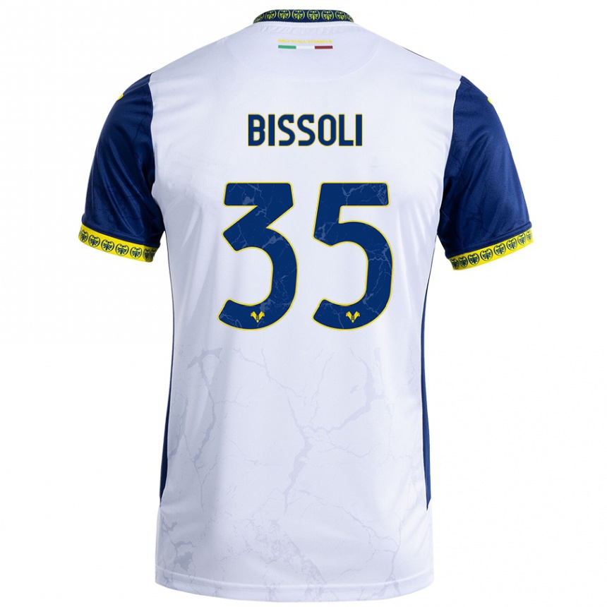 Men Football Noemí Bissoli #35 White Blue Away Jersey 2024/25 T-Shirt Za