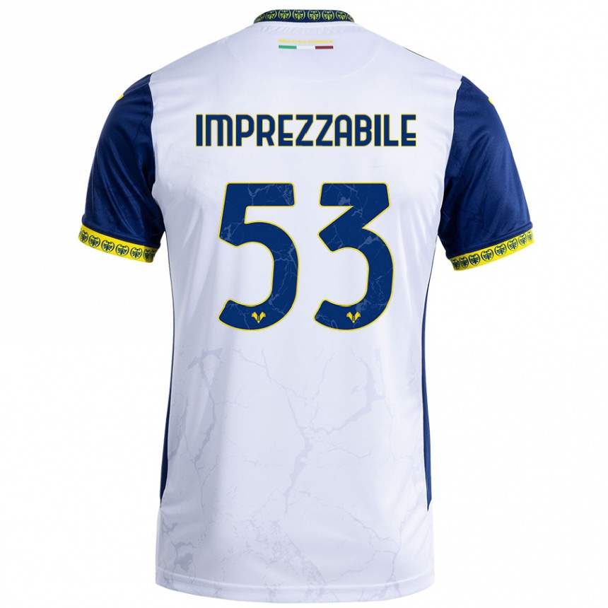 Men Football Francesca Imprezzabile #53 White Blue Away Jersey 2024/25 T-Shirt Za