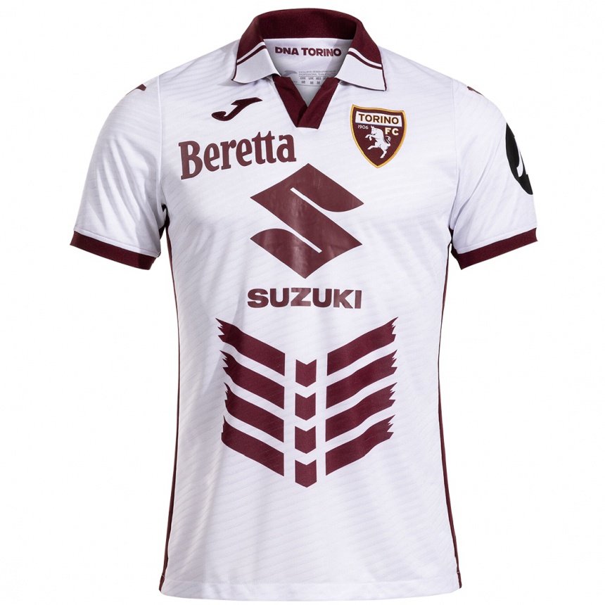 Men Football Raffaele Marchioro #77 White Maroon Away Jersey 2024/25 T-Shirt Za