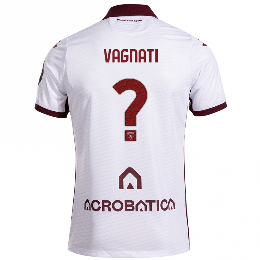 Men Football Manuel Vagnati #0 White Maroon Away Jersey 2024/25 T-Shirt Za