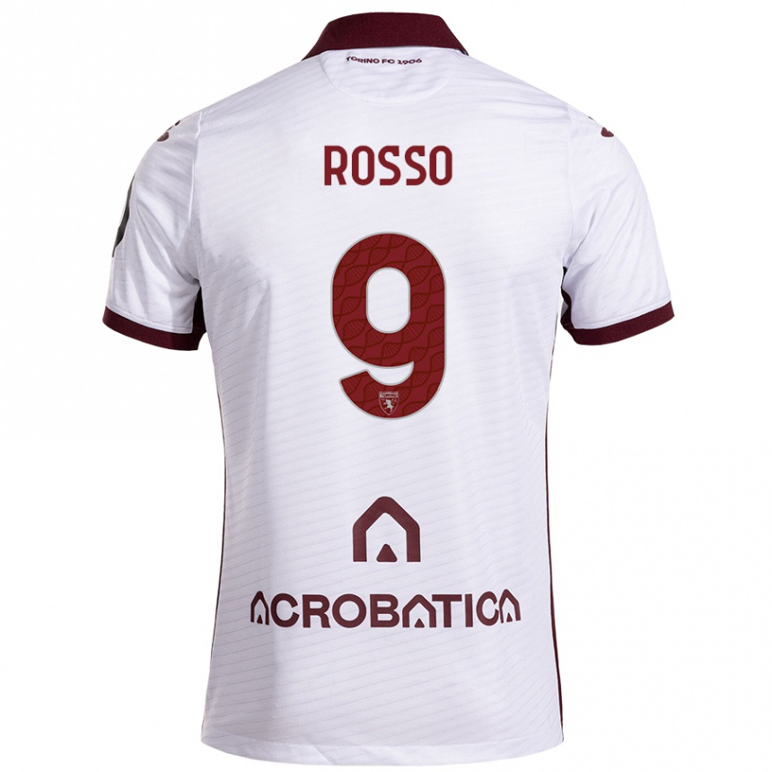 Men Football Eleonora Rosso #9 White Maroon Away Jersey 2024/25 T-Shirt Za