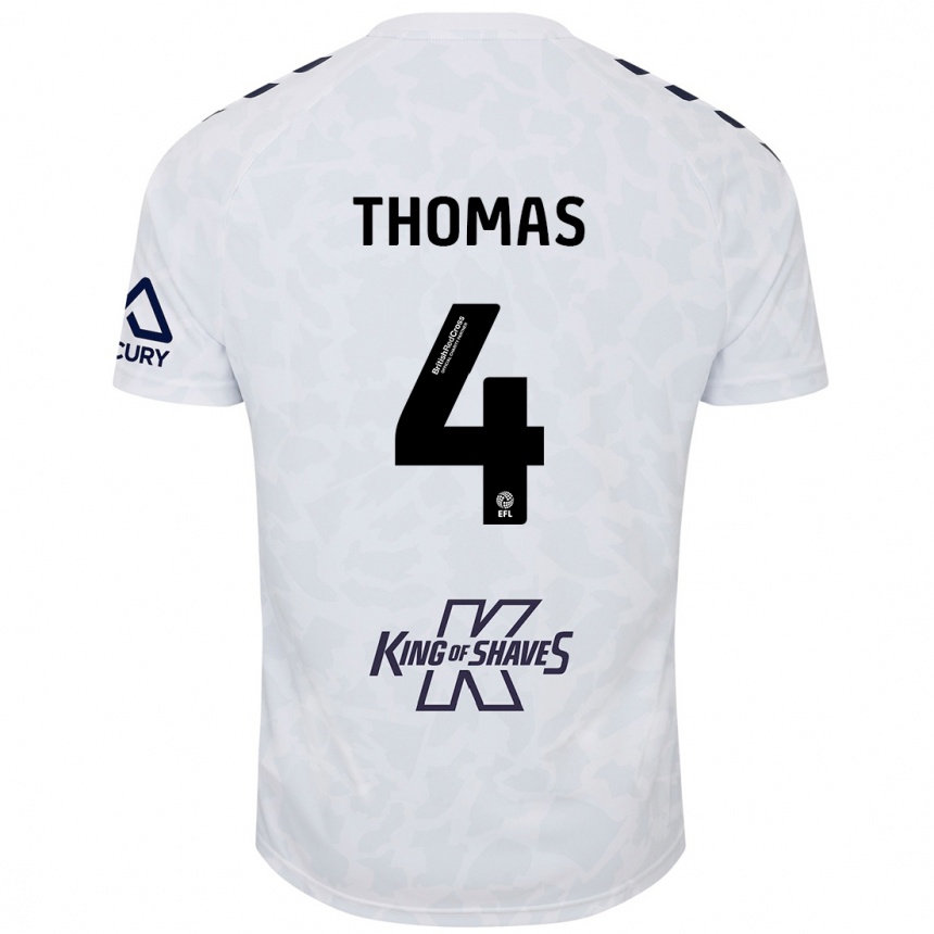 Men Football Bobby Thomas #4 White Away Jersey 2024/25 T-Shirt Za