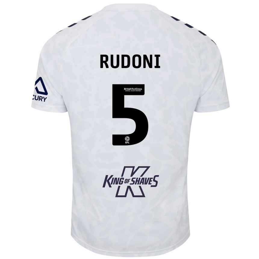 Men Football Jack Rudoni #5 White Away Jersey 2024/25 T-Shirt Za