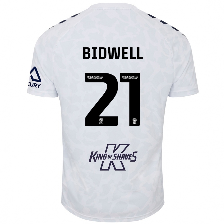 Men Football Jake Bidwell #21 White Away Jersey 2024/25 T-Shirt Za