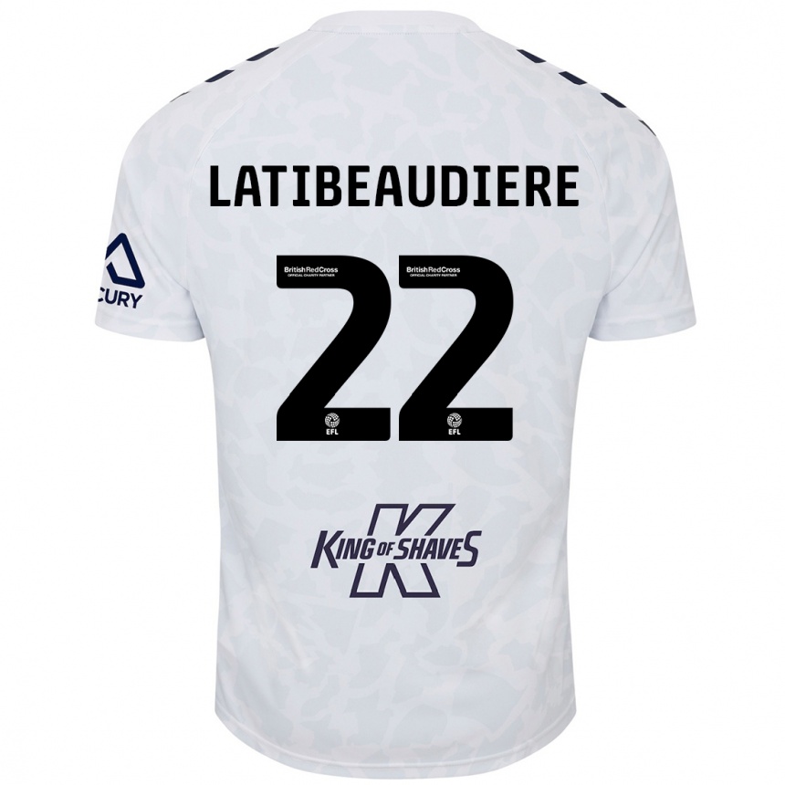 Men Football Joel Latibeaudiere #22 White Away Jersey 2024/25 T-Shirt Za