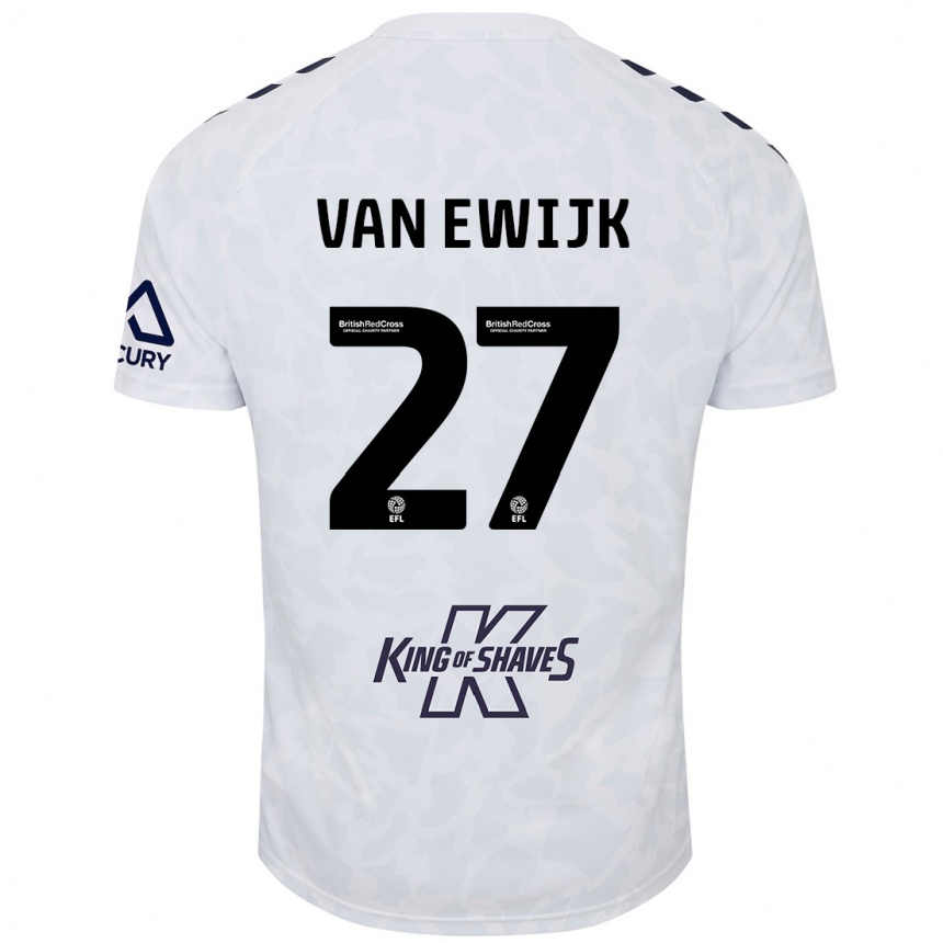 Men Football Milan Van Ewijk #27 White Away Jersey 2024/25 T-Shirt Za