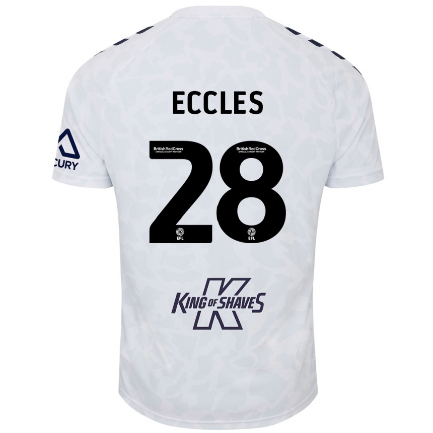 Men Football Josh Eccles #28 White Away Jersey 2024/25 T-Shirt Za