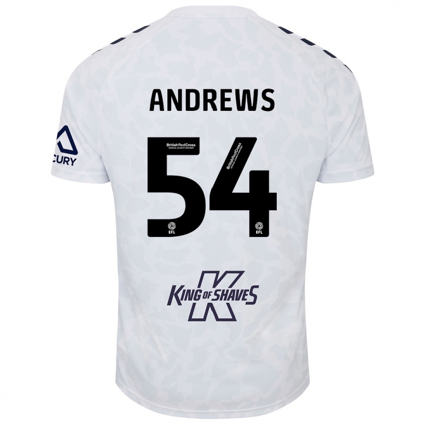 Men Football Kai Andrews #54 White Away Jersey 2024/25 T-Shirt Za