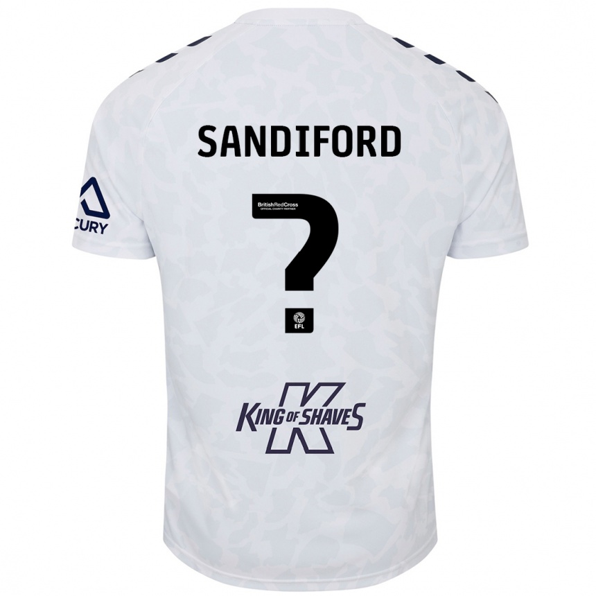 Men Football Greg Sandiford #0 White Away Jersey 2024/25 T-Shirt Za