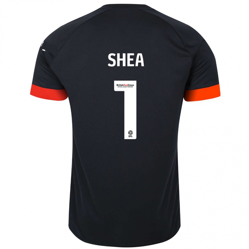 Men Football James Shea #1 Black Orange Away Jersey 2024/25 T-Shirt Za