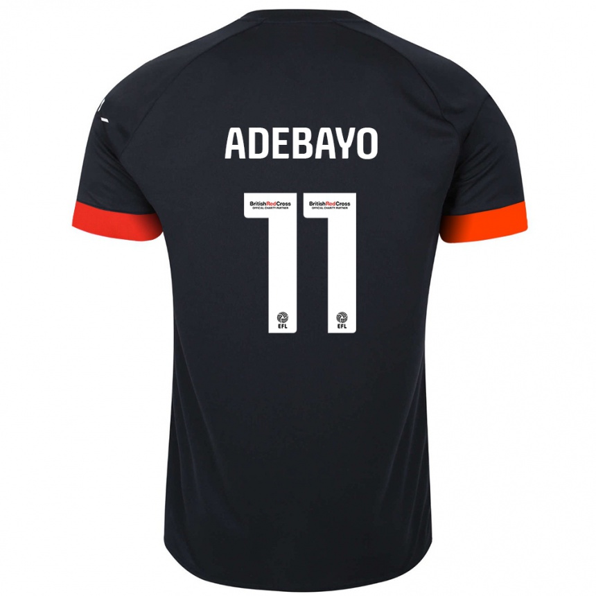 Men Football Elijah Adebayo #11 Black Orange Away Jersey 2024/25 T-Shirt Za