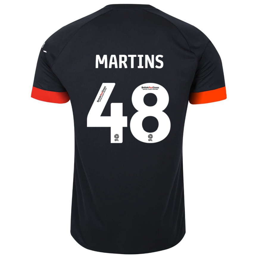 Men Football Dominic Dos Santos Martins #48 Black Orange Away Jersey 2024/25 T-Shirt Za