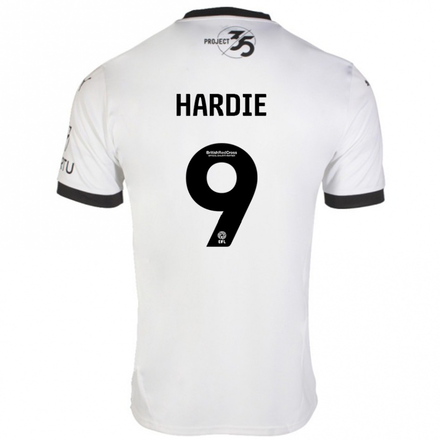 Men Football Ryan Hardie #9 White Black Away Jersey 2024/25 T-Shirt Za