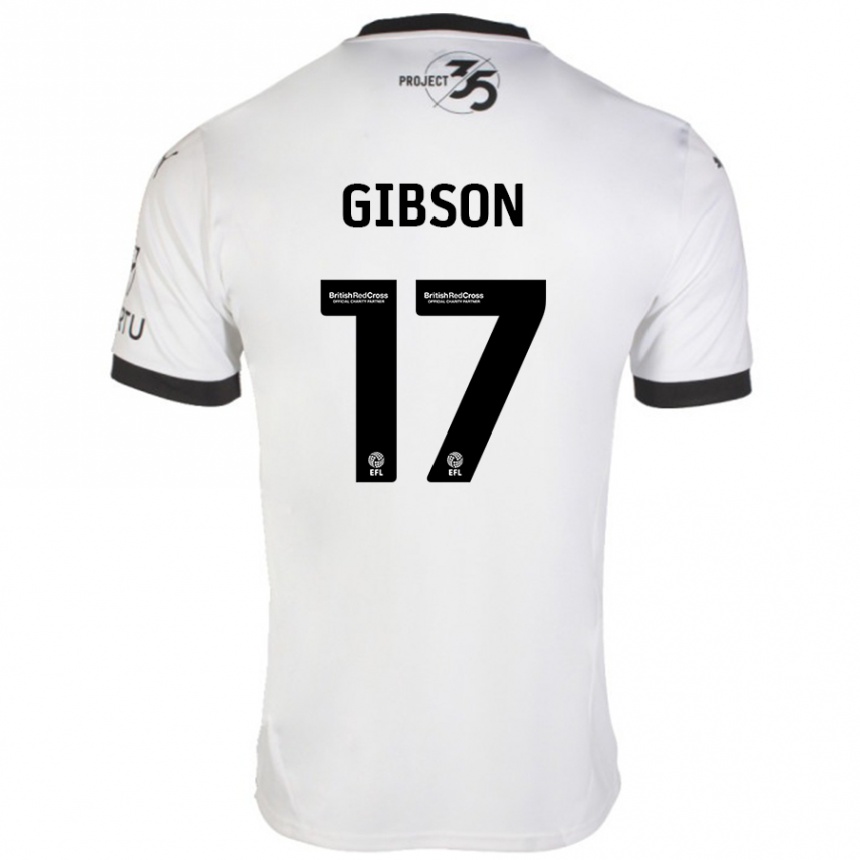 Men Football Lewis Gibson #17 White Black Away Jersey 2024/25 T-Shirt Za