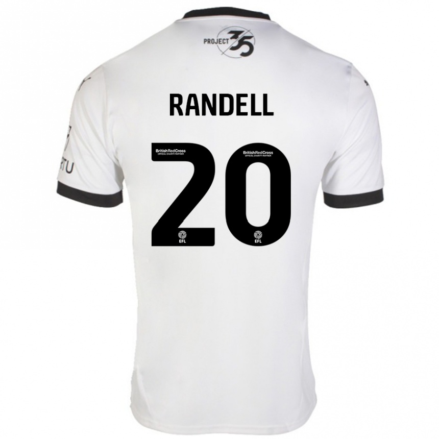 Men Football Adam Randell #20 White Black Away Jersey 2024/25 T-Shirt Za